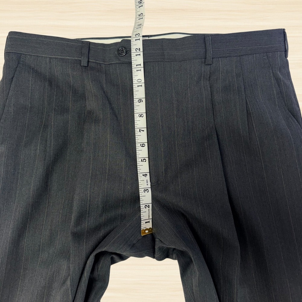 Stafford 100% Wool Charcoal Pinstripe 2 Piece Suit Jacket 48L Pants 36x32 Mens - Picture 16 of 16